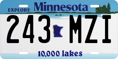 MN license plate 243MZI