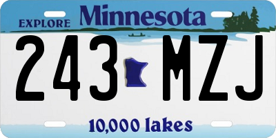 MN license plate 243MZJ