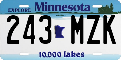 MN license plate 243MZK