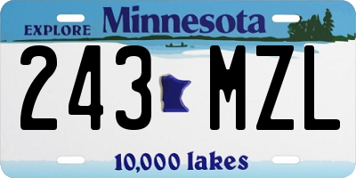 MN license plate 243MZL
