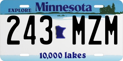 MN license plate 243MZM