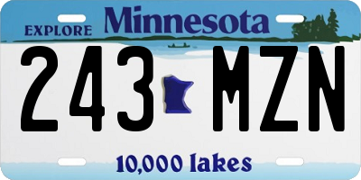 MN license plate 243MZN