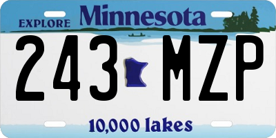 MN license plate 243MZP