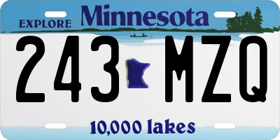 MN license plate 243MZQ