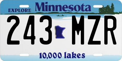 MN license plate 243MZR
