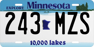 MN license plate 243MZS