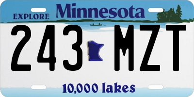 MN license plate 243MZT