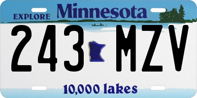 MN license plate 243MZV