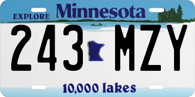 MN license plate 243MZY