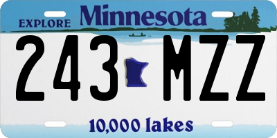 MN license plate 243MZZ