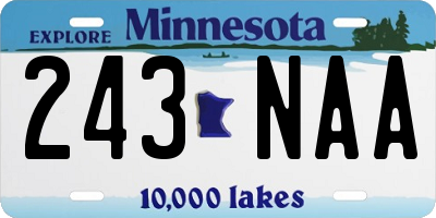 MN license plate 243NAA