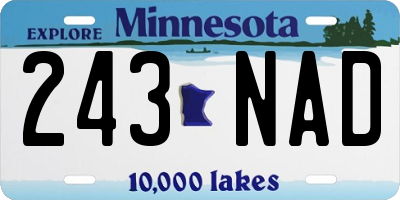 MN license plate 243NAD