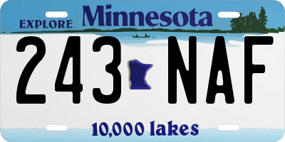 MN license plate 243NAF
