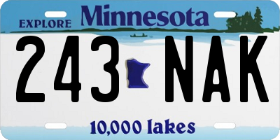 MN license plate 243NAK