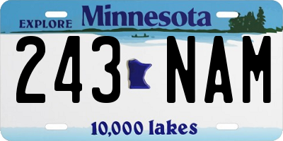 MN license plate 243NAM