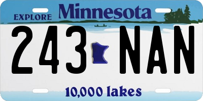 MN license plate 243NAN