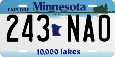 MN license plate 243NAO