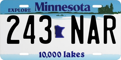 MN license plate 243NAR