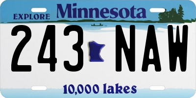 MN license plate 243NAW