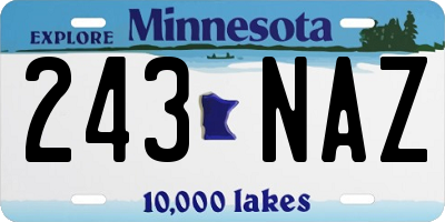 MN license plate 243NAZ