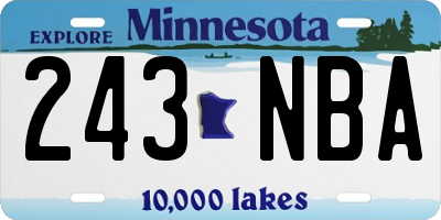 MN license plate 243NBA