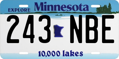 MN license plate 243NBE