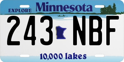 MN license plate 243NBF