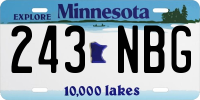 MN license plate 243NBG
