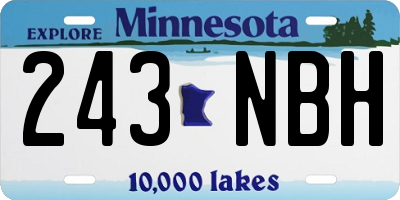 MN license plate 243NBH