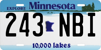 MN license plate 243NBI