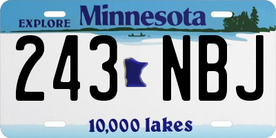 MN license plate 243NBJ