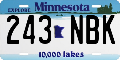 MN license plate 243NBK