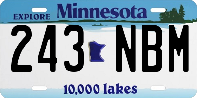 MN license plate 243NBM