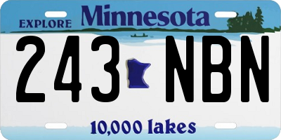 MN license plate 243NBN