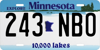 MN license plate 243NBO