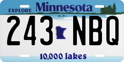MN license plate 243NBQ