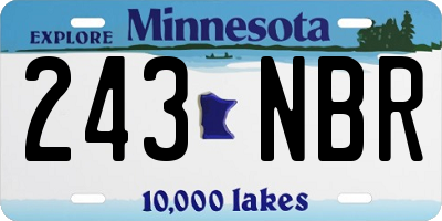 MN license plate 243NBR