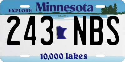 MN license plate 243NBS