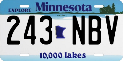 MN license plate 243NBV