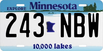 MN license plate 243NBW