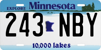 MN license plate 243NBY