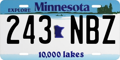 MN license plate 243NBZ