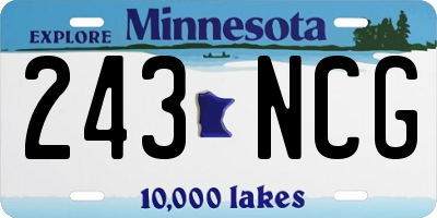 MN license plate 243NCG