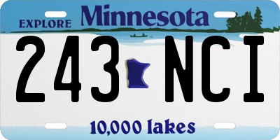 MN license plate 243NCI