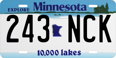 MN license plate 243NCK
