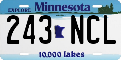 MN license plate 243NCL
