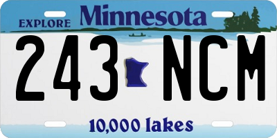 MN license plate 243NCM