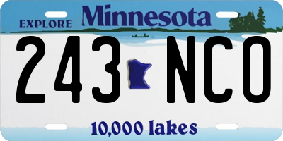 MN license plate 243NCO