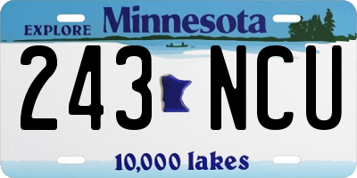 MN license plate 243NCU