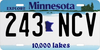 MN license plate 243NCV